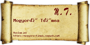 Mogyoró Tímea névjegykártya